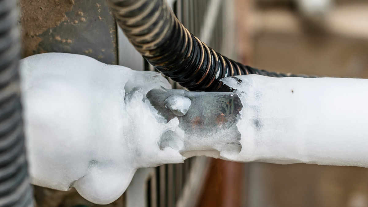 Frozen evaporator coil of Air Conditioner