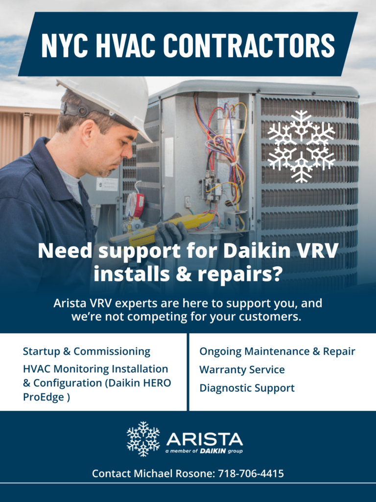 Daikin VRV contractor support for installs and repairs